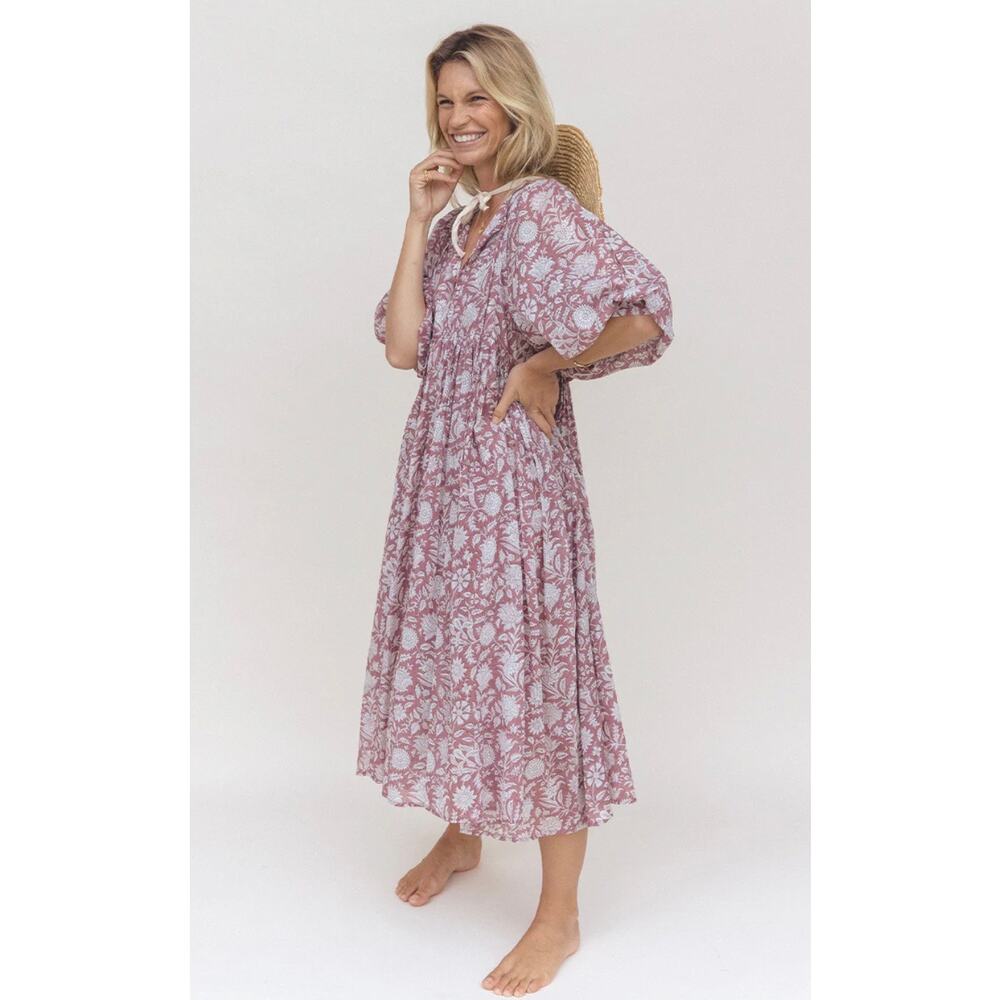 Daughters of India Kyra Midi Dress in Musk Size XL Cotton